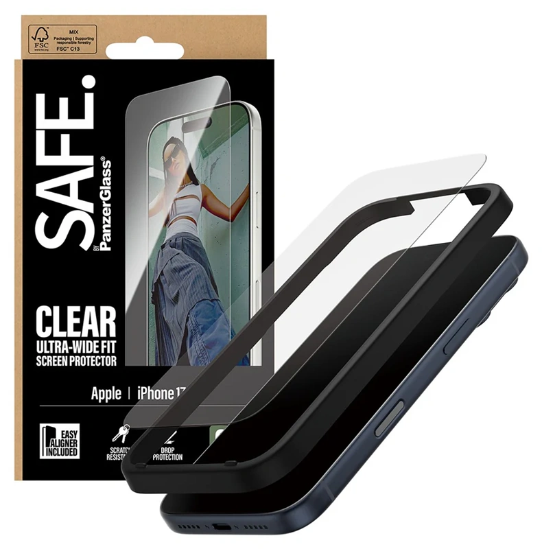 Safe iPhone 17 Pro stikliukas, skaidri,  3 nuotrauka
